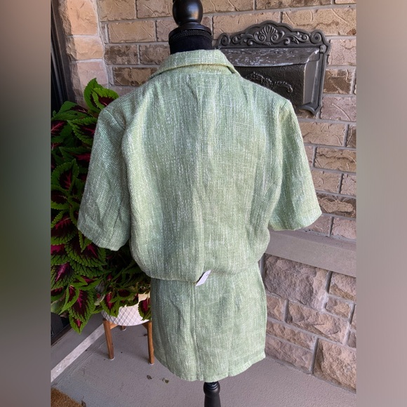 FASHION NOVA Can’t Let You Go Tweed Skirt Matching Set Sage Green SZ Medium NEW - Picture 16 of 16